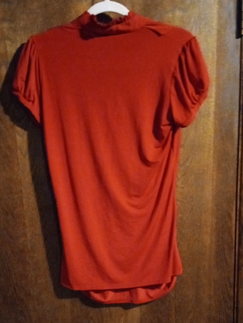 Source Unknown Red Ruffle V-Neck Blouse - Picture 2 of 2